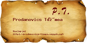 Prodanovics Tímea névjegykártya